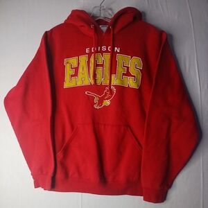Edison Eagles Red/Gold Hoodie Size M